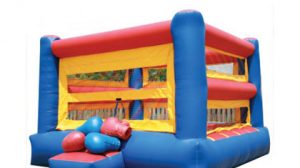 Box n Bounce - Two contestants box in an inflatable ring wearing oversized boxing gloves and headgear.