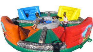 Hungry Hippo -Chow Down The latest 4-player bungee tug-o-war style game that involves speed, strength and agility. Each of the 4 players race to the pond of balls in the center of the game to retrieve as many as possible and return them to the bag at their starting wall. The player with the most balls in their bag is the winner.