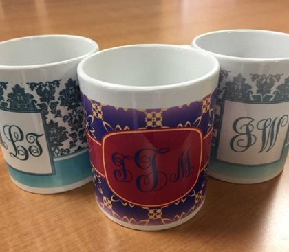 monogram mugs