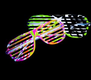 Stunner Shades- Place shades on a spinning machine to create crazy designs by squeezing paint onto the spinning shades.