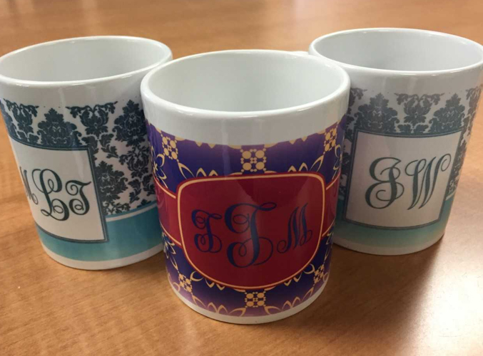 monogram mugs