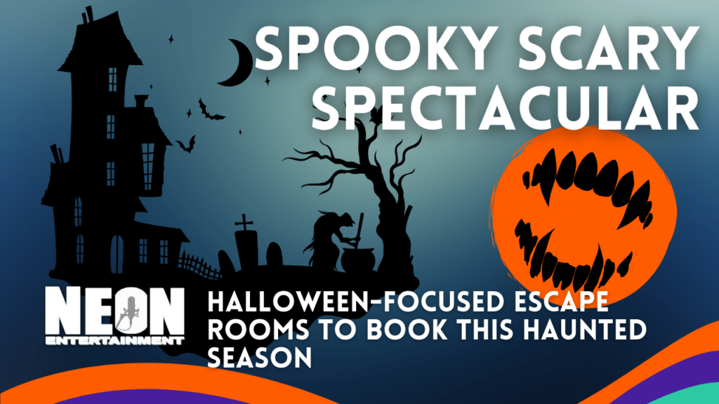 blog feature image for halloween escape rooms from neon