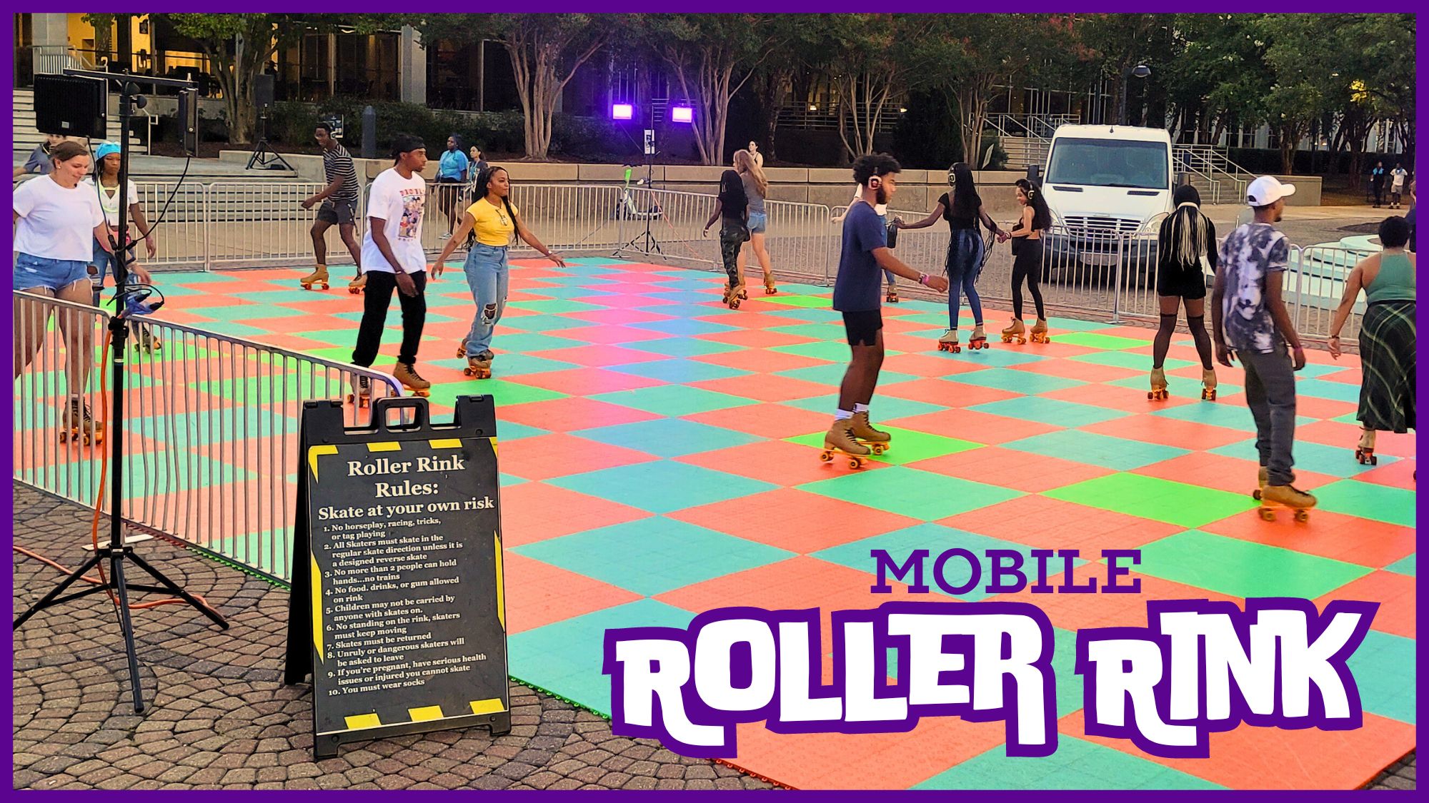 Summer Fun with Neon Mobile Roller Rink